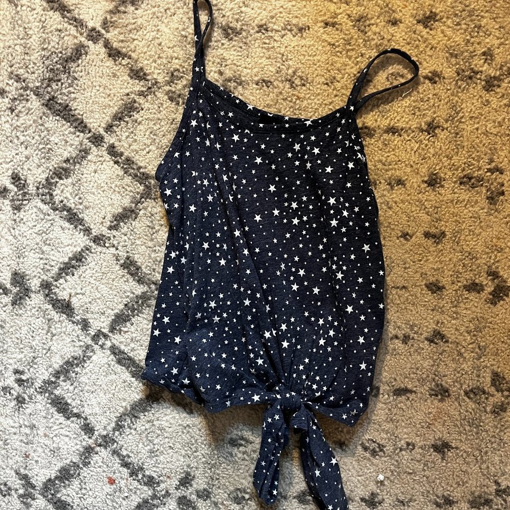 boutique star tank top with tie